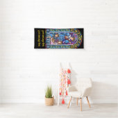 6' x 2.5' Kerst vinyl Banner Glas in lood (Insitu)