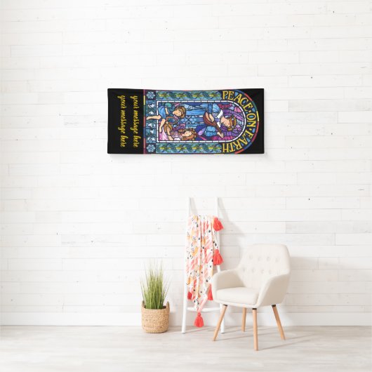 6' x 2.5' Kerst vinyl Banner Glas in lood (Insitu)