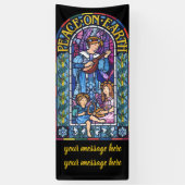 6' x 2.5' Kerst vinyl Banner Glas in lood (Verticaal)