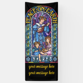 6' x 2.5' Kerst vinyl Banner Glas in lood