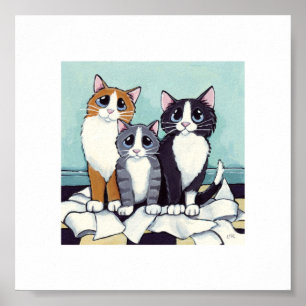6 x 6 inch   Kunst voor witte katjes   Naughty Kit Poster