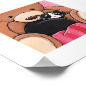 6 x 6 inch Whimsical Cat Art | Kat op bier Poster (Hoek)