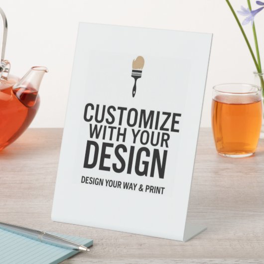 6 x 8-inch leeg eventweergaveteken reclamebord met voetstuk (Insitu)