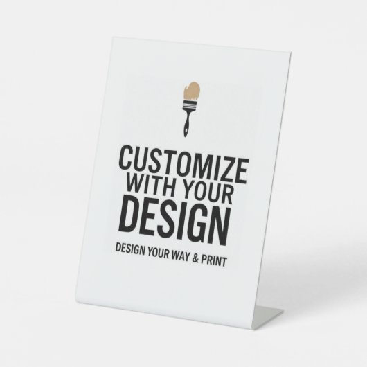 6 x 8-inch leeg eventweergaveteken reclamebord met voetstuk (Voorkant)