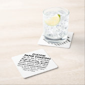 6 x Aangepaste Gepersonaliseerde 4" DIAMOND Papier Kartonnen Onderzetters (Insitu)