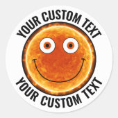 6 x De zon Gepersonaliseerde tekst Custom Happy Fa Ronde Sticker (Voorkant)