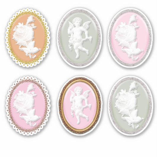 6 x prachtige scrapbooking op tapijtmakerij sticker (Voorkant)