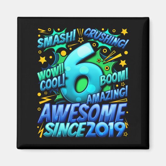 6 Year Old For Boys 6th Birthday Boy 6 Year Old Bo Magneet (Voorkant)