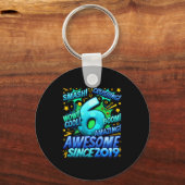 6 Year Old For Boys 6th Birthday Boy 6 Year Old Bo Sleutelhanger (Voorkant)