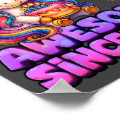 6 Year Old Girl Awesome Since 2020 Unicorn 6th Bir Poster (Hoek)