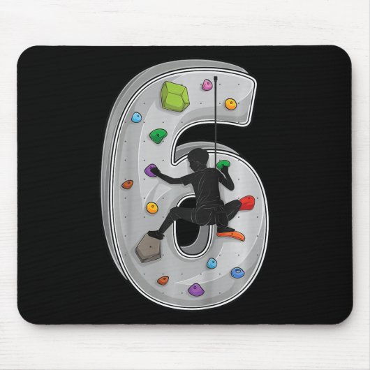 6 Year Old Rock Climbing 6th Birthday Adventures C Muismat (Voorkant)