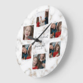 6 Zes Foto Collage Aunty Moderne Elegant Family Grote Klok (Hoek)