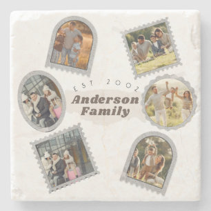 6 Zes foto's Moderne Elegant Collage Family Love Stenen Onderzetter