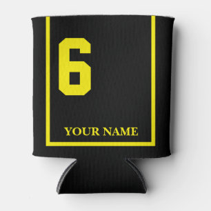 6 Zwart met Gele Paard Zadeldeken Custom Blikjeskoeler