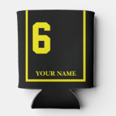 6 Zwart met Gele Paard Zadeldeken Custom Blikjeskoeler (Achterkant)