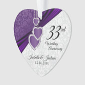6de / 33ste / 47ste Amethist Bruiloft Jubileum Ornament (voorkant)