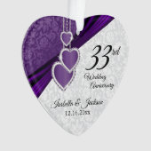6de / 33ste / 47ste Amethist Bruiloft Jubileum Ornament (voorkant)