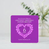 6de amethist bruiloft jubileumfeest uitnodigingen (Staand voorkant)
