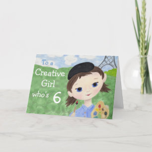 6de de verjaardagskaart van het Meisje van de Kaart
