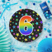 6de evenement: Vet, Fun, kleurrijke regenboog 6 Papieren Bordje (Feest)