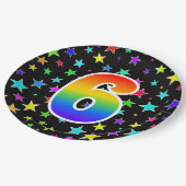 6de evenement: Vet, Fun, kleurrijke regenboog 6 Papieren Bordje (Gekanteld)