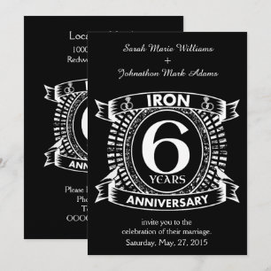 6de huwelijksverjaardag in verweerde vorm crestsym kaart