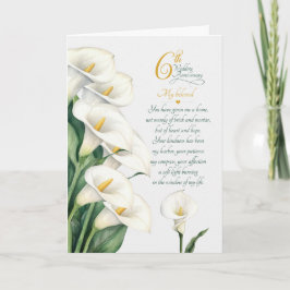 6de huwelijksverjaardag Sentimentele Calla Lelie Kaart