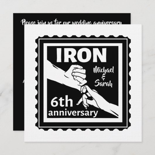 6de huwelijksverjaardag traditioneel geschenk ijze kaart (Voorkant / Achterkant)