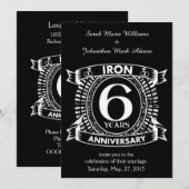 6de huwelijksverjaardag verweerde wapen kaart (Voorkant / Achterkant)