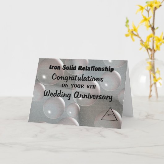 6de trouwdag kaart (Gele Bloem)