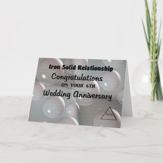 6de trouwdag kaart (Voorkant)