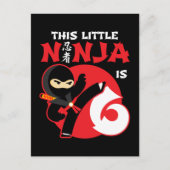 6de verjaardag 6 jaar oude kinderfeestje Kleine Ni Briefkaart (Voorkant)