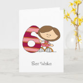 6de Verjaardag - de Kaart van Groeten - Meisje (Gele Bloem)