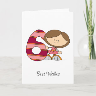 6de Verjaardag - de Kaart van Groeten - Meisje