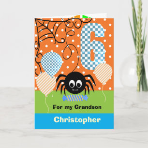 6de verjaardag Halloween voor kleinzoon Kaart