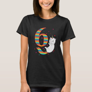6de verjaardag Kat Eenhoorn zesde verjaardag T-shirt