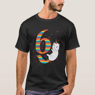 6de verjaardag Kat Eenhoorn zesde verjaardag T-shirt