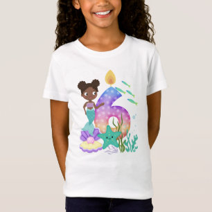 6de verjaardag Kleurrijke Zeemeermin & Zeewezens T-shirt