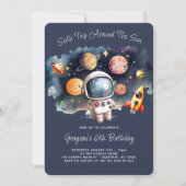 6de verjaardagsfeestje Outer Space Planeten Kaart (Voorkant)