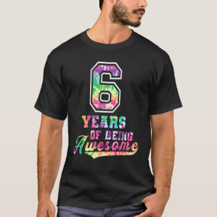 6de verjaardagsidee Tie Dye 6 jaar Geweldige T-shirt