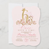 6de verjaardagsuitnodiging kleine prinses kaart (Voorkant)