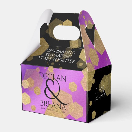 6e 33e 47e 48e Amethist Bruiloft Jubileum Bedankdoosjes (Voorkant Zijde)