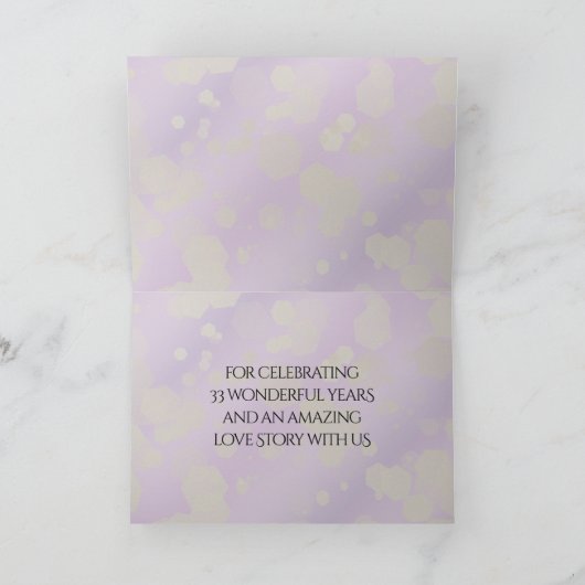 6e 33e 47e 48e Amethist Bruiloft Jubileum Bedankkaart (Binnen)