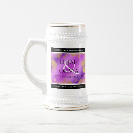 6e 33e 47e 48e Amethist Bruiloft Jubileum Bierpul (Links)