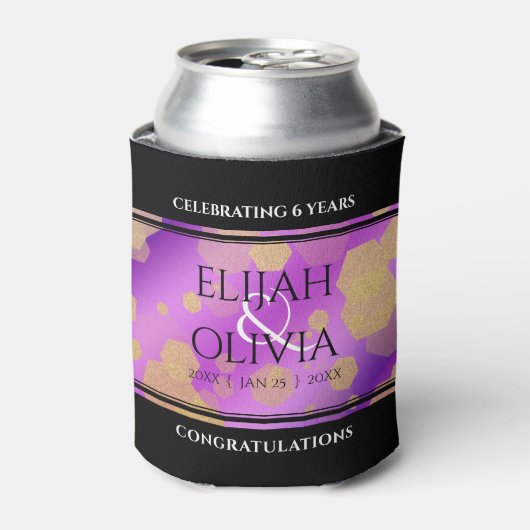 6e 33e 47e 48e Amethist Bruiloft Jubileum Blikjeskoeler (Blikje Voorkant)