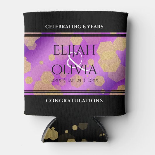 6e 33e 47e 48e Amethist Bruiloft Jubileum Blikjeskoeler (Voorkant)