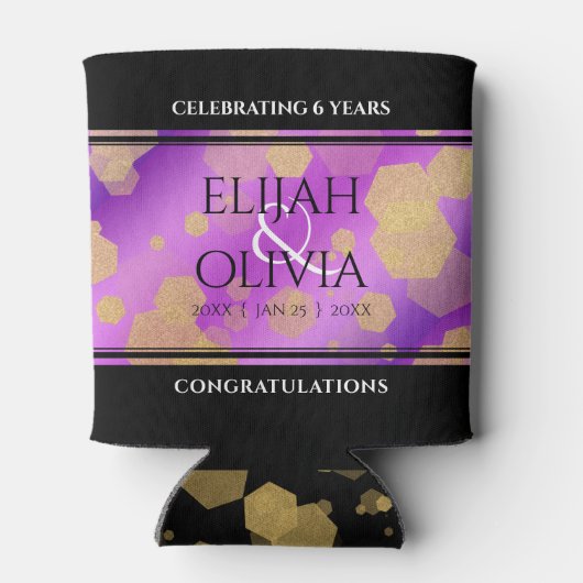 6e 33e 47e 48e Amethist Bruiloft Jubileum Blikjeskoeler (Achterkant)