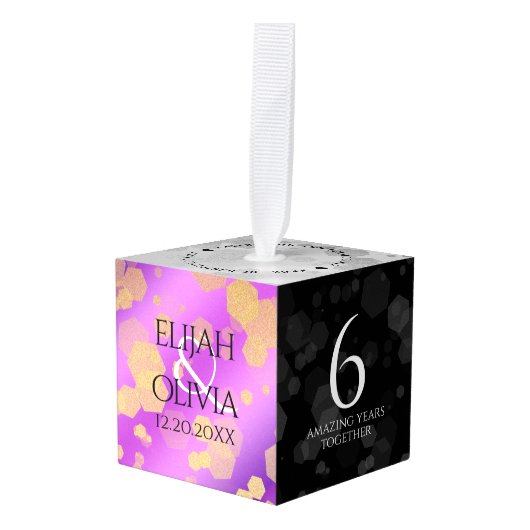 6e 33e 47e 48e Amethist Bruiloft Jubileum Decoratie (Voorkant hoekig)