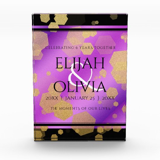 6e 33e 47e 48e Amethist Bruiloft Jubileum Fotoblokken (Voorkant)