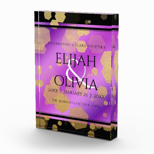 6e 33e 47e 48e Amethist Bruiloft Jubileum Fotoblokken (Rechts)
